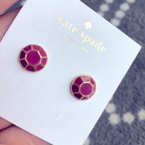(kate spade) Magenta and Gold Round Section Earrings